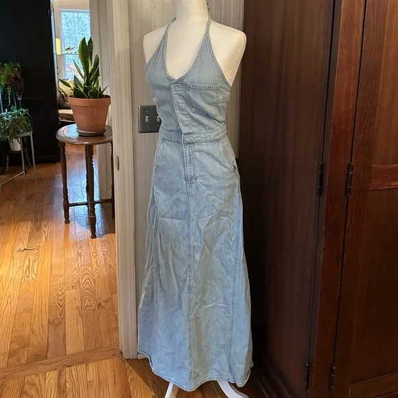 leset yoko halter maxi dress LESET Yoko Halter Maxi Dress in White in Cotton